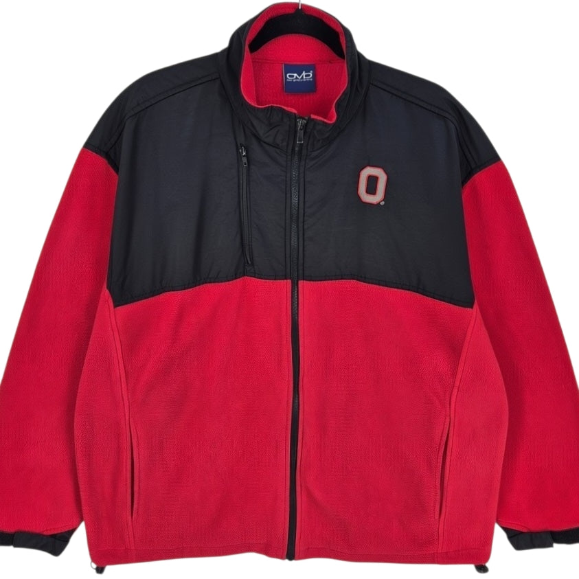 Vintage Ohio State Buckeyes Red Full Zip Fleece Jumper Size XL