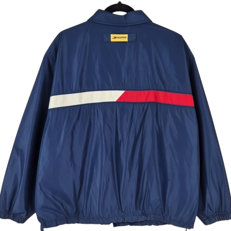 Vintage Tommy Hilfiger Athletics 90's Dark Blue Nylon Button Jacket Size L