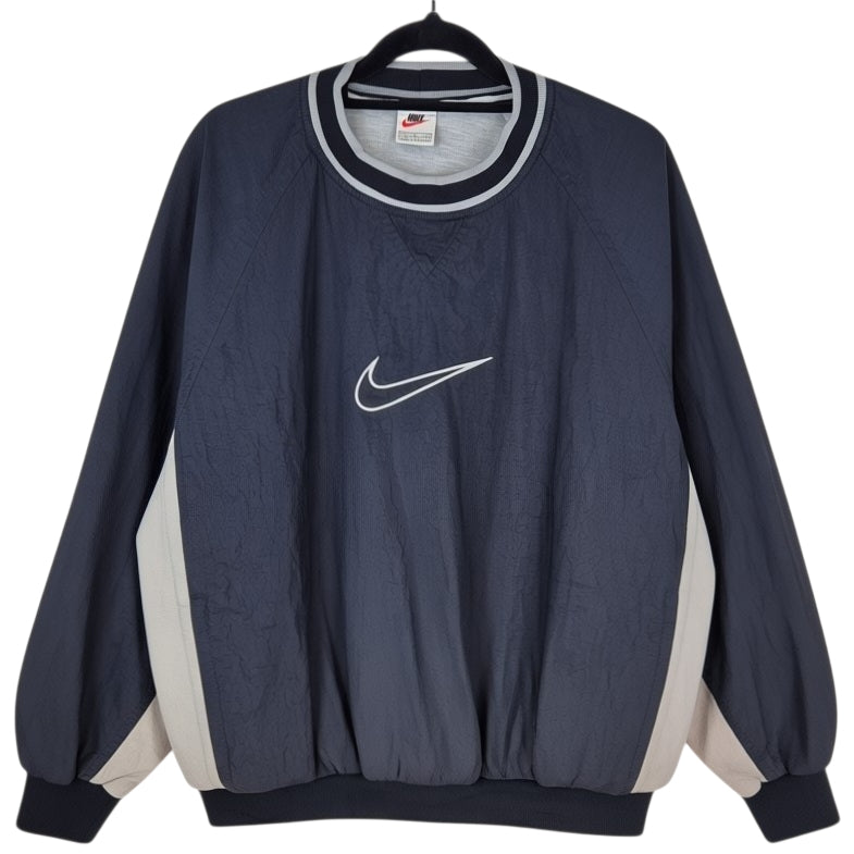 Vintage Nike 90's Black & Grey Nylon Light Embroidered Jacket Size M