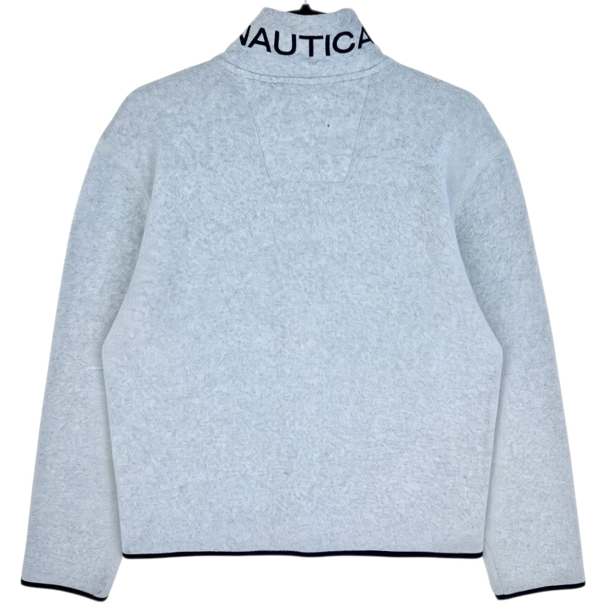 Nautica Grey Fleece Zip Jumper Size M
