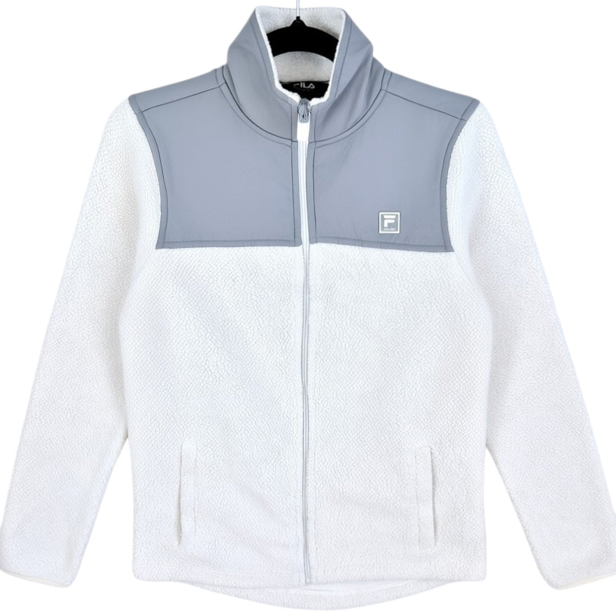 FILA Sport Womens White Fleece Zip Jumper Size XS