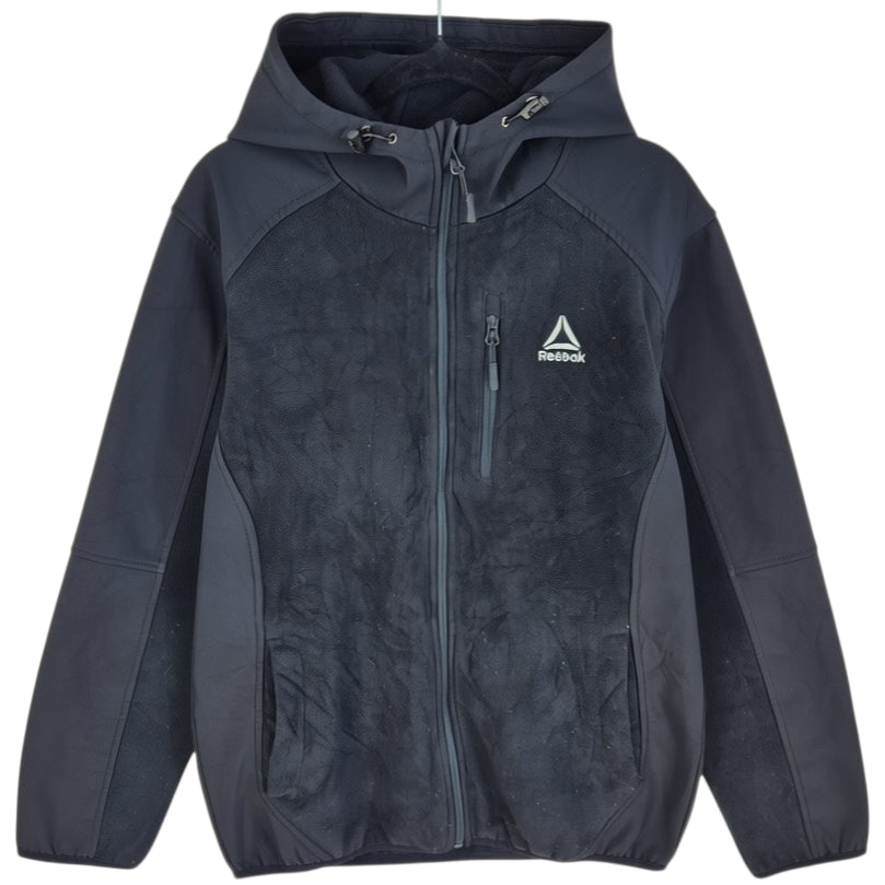 Reebok Black Hooded Fleece Zip Jumper Size M