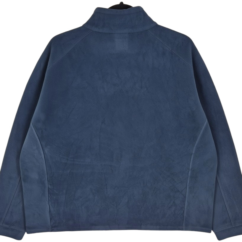 LL Bean Dark Blue Quarter Zip Fleece Jumper Size XL