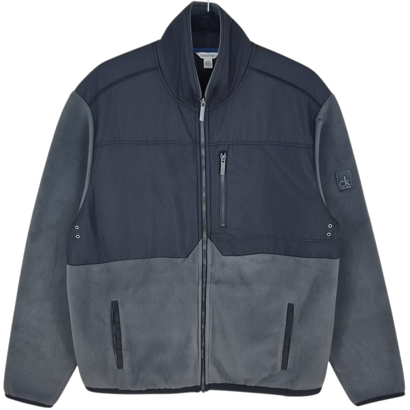 Calvin Klein Grey Fleece Zip Jumper Size L
