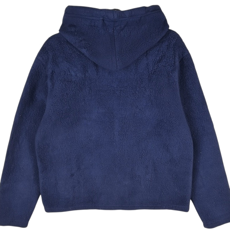FILA Dark Blue Embroidered Fleece Hoodie Size M