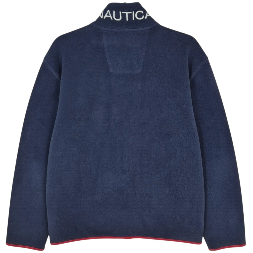 Nautica Dark Blue Fleece Zip Jumper Size L