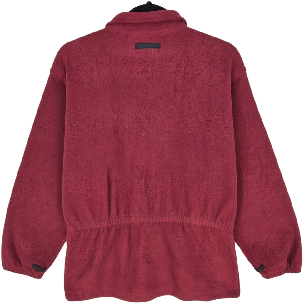 Vintage Woolrich 90's Womens Bugundy Fleece Zip Jumper Size L
