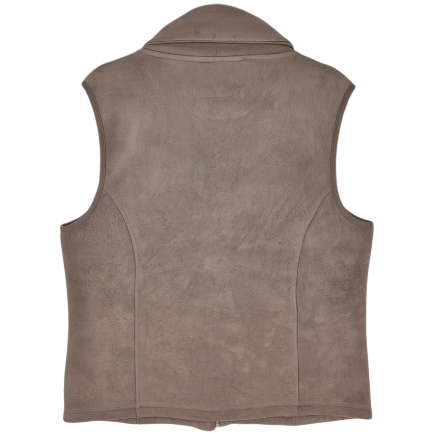 Calvin Klein Performance Womens Brown Turtleneck Fleece Vest Size XL