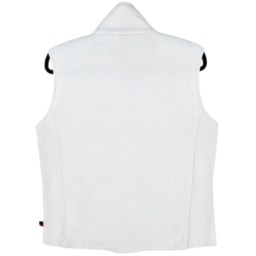 Woolrich Womens Cream White Fleece Zip Vest Size M