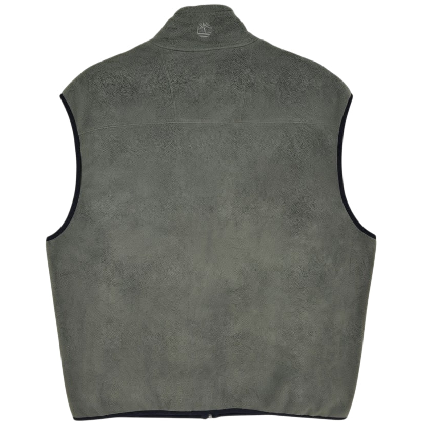 Timberland Khaki Green Fleece Zip Vest Size XL