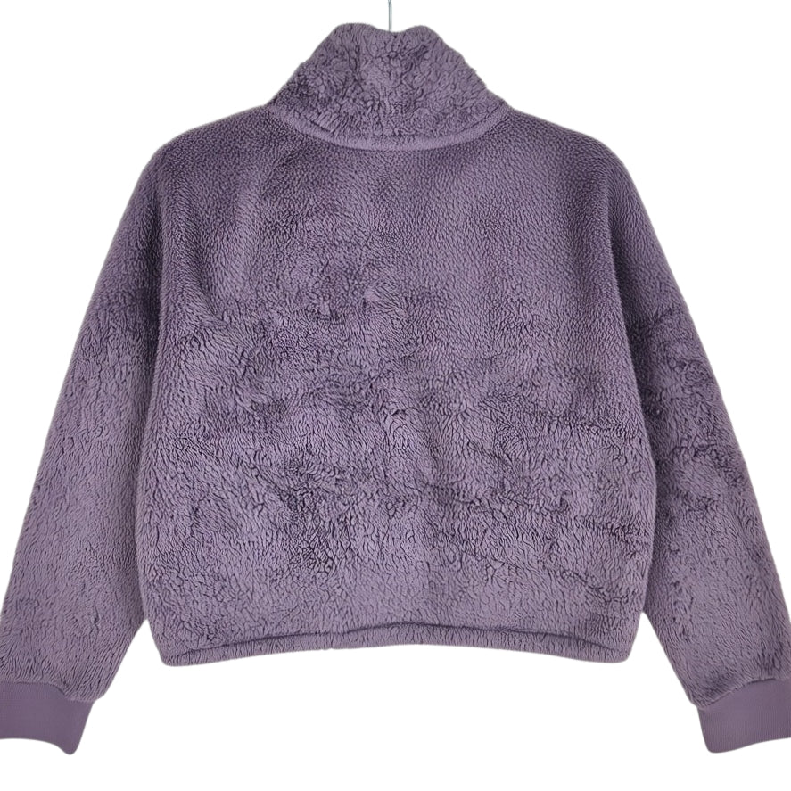 Calvin Klein Performance Womens Purple Oversized Cropped Fleece Jumper Size M