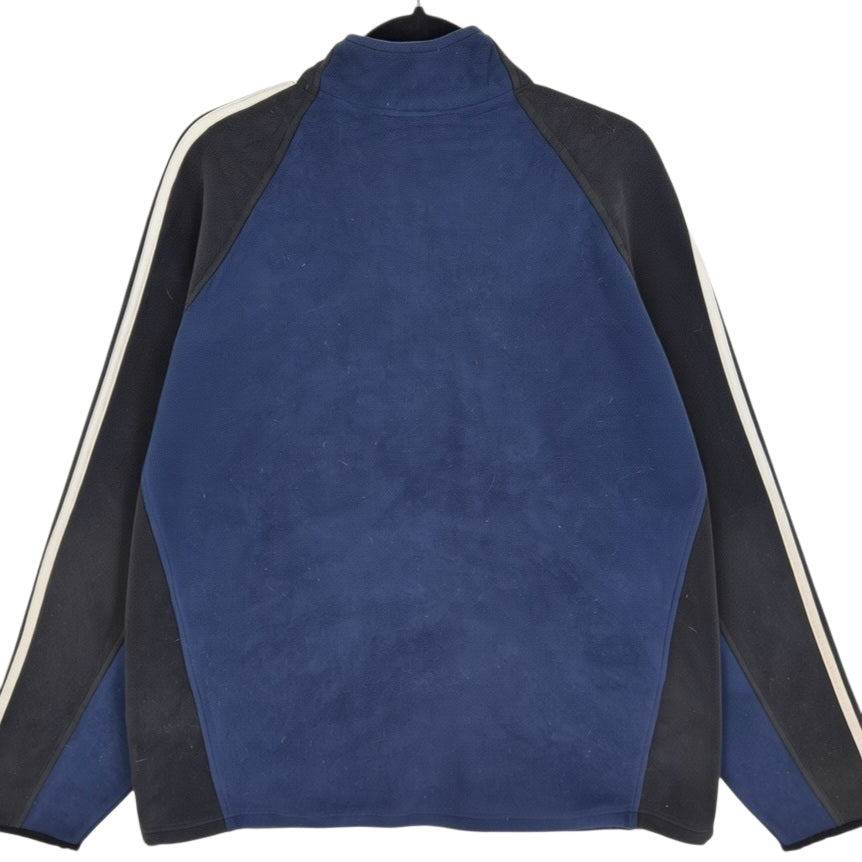 Vintage Adidas 2000's Dark Blue & Black Fleece Zip Jumper Size XL