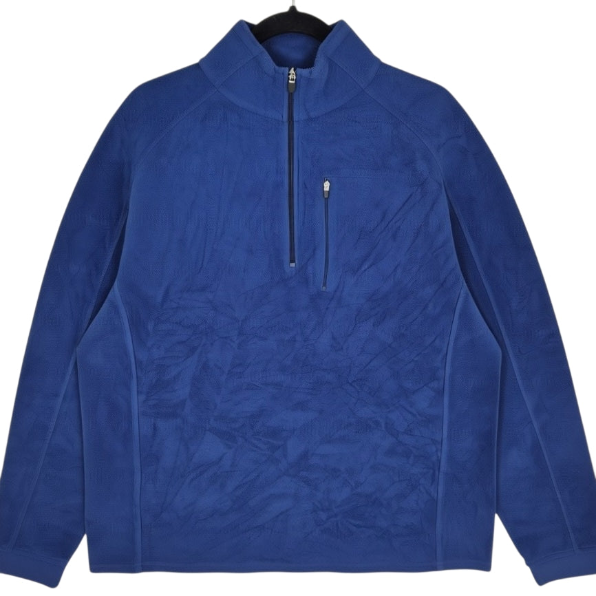 LL Bean Blue Quarter Zip Fleece Jumper Size L