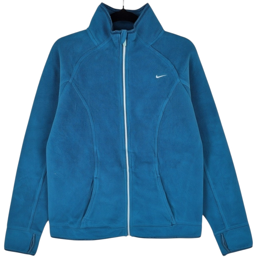 Vintage Nike 2000's Womens Blue Fleece Zip Jumper Size M