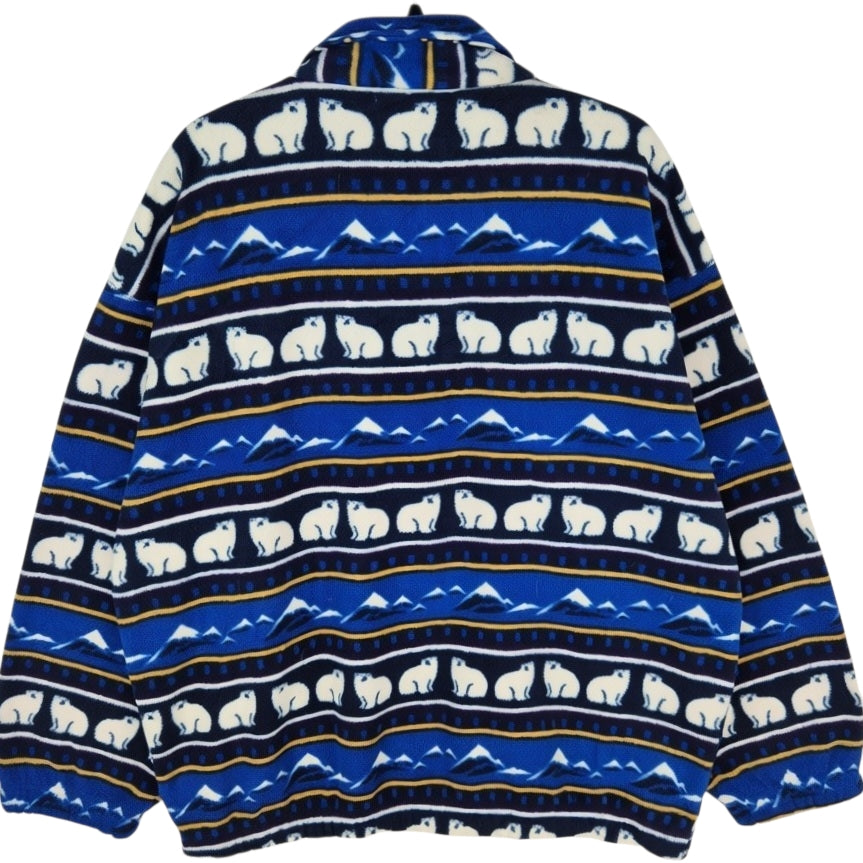 Vintage Tribute 90's Blue Quarter Zip Fleece Jumper Size XL