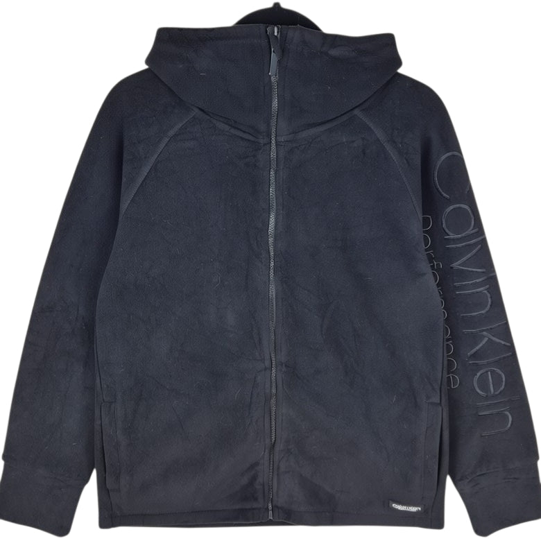 Calvin Klein Performance Womens Black Turtle Fleece Zip Jumper Size L