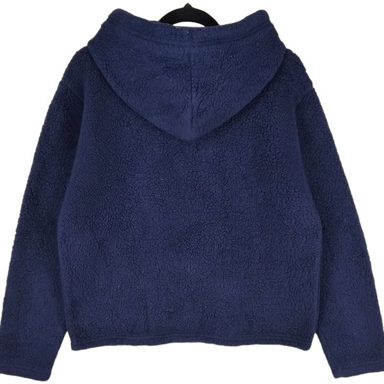FILA Dark Blue Embroidered Fleece Hoodie Size M