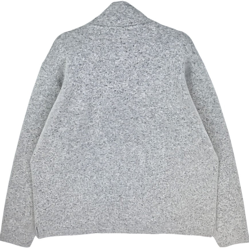 Wrangler Authentics Light Grey Quarter Zip Fleece Jumper Size L