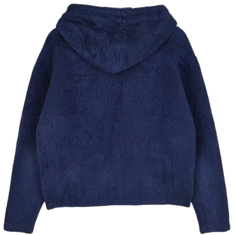 FILA Dark Blue Embroidered Fleece Hoodie Size M