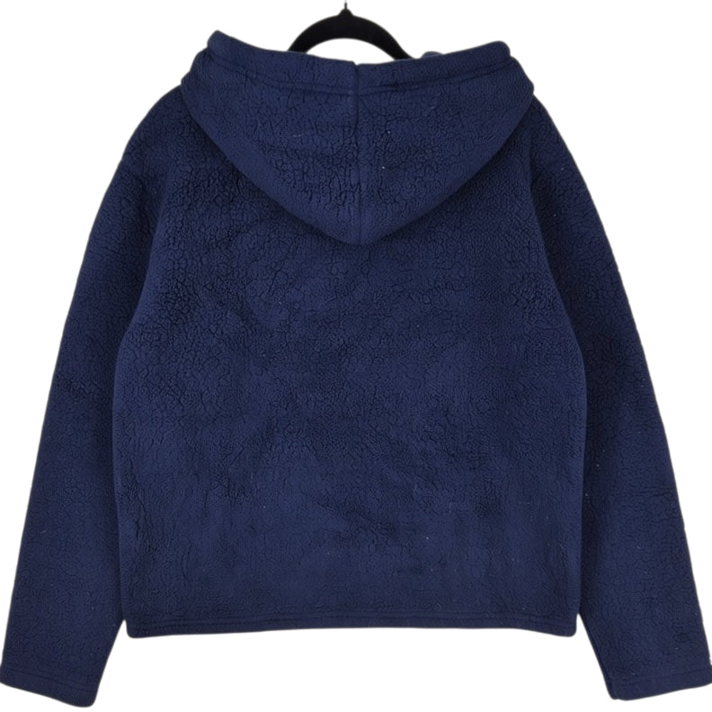 FILA Dark Blue Embroidered Fleece Hoodie Size M