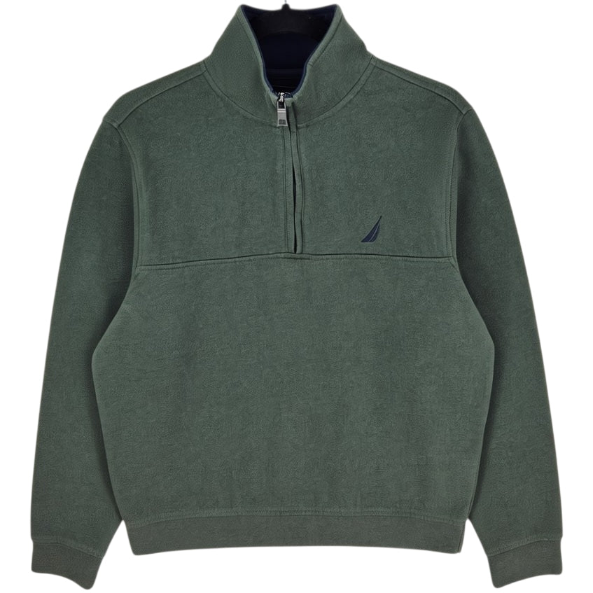 Nautica Khaki Green Quarter Zip Sweater Size S