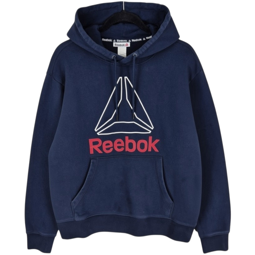 Reebok Dark Blue Monogram Cotton Hoodie Size M