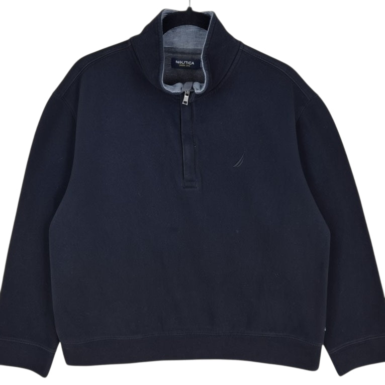 Nautica Black Quarter Zip Sweater Size L