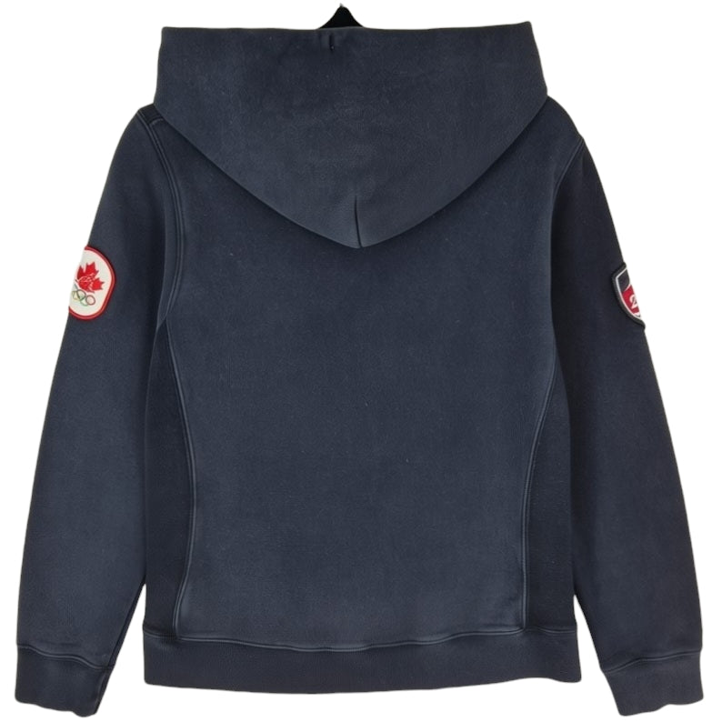 Canada Olympic Team Womens Black Heavy Embroidered Zip Hoodie Size M