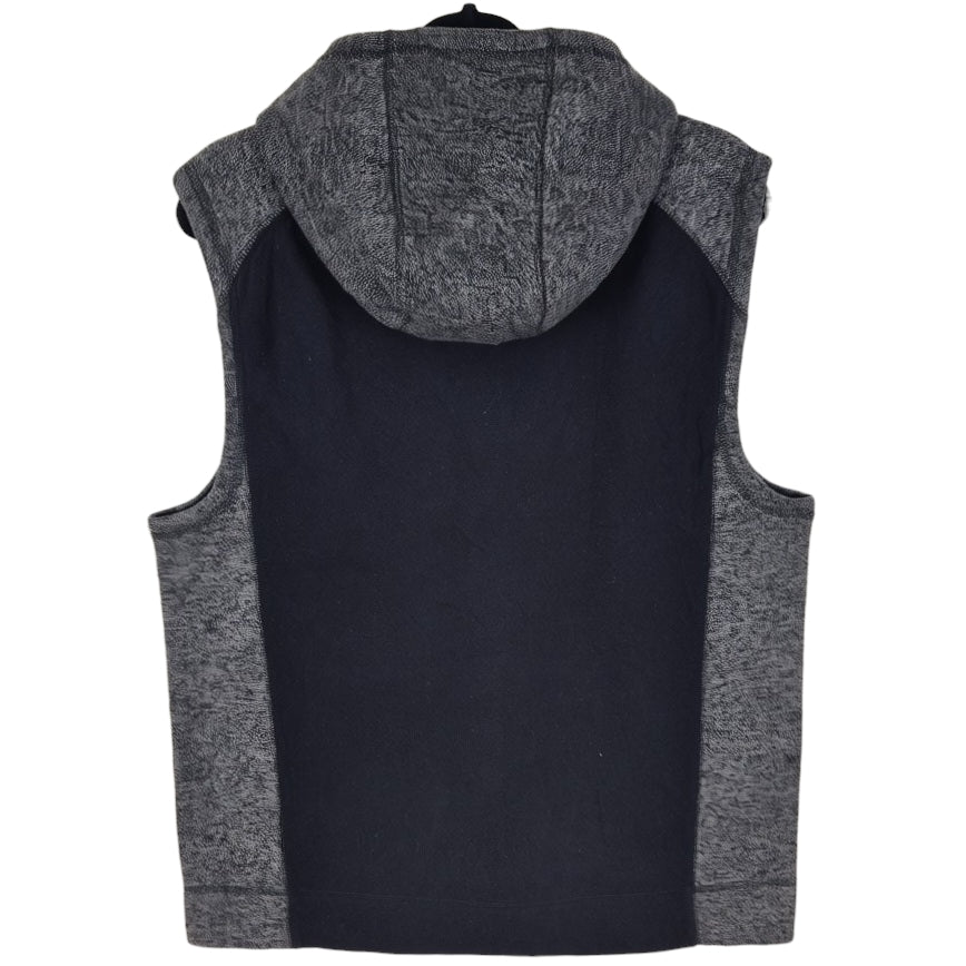 Calvin Klein Jeans Black & Grey Hooded Fleece Vest Size L