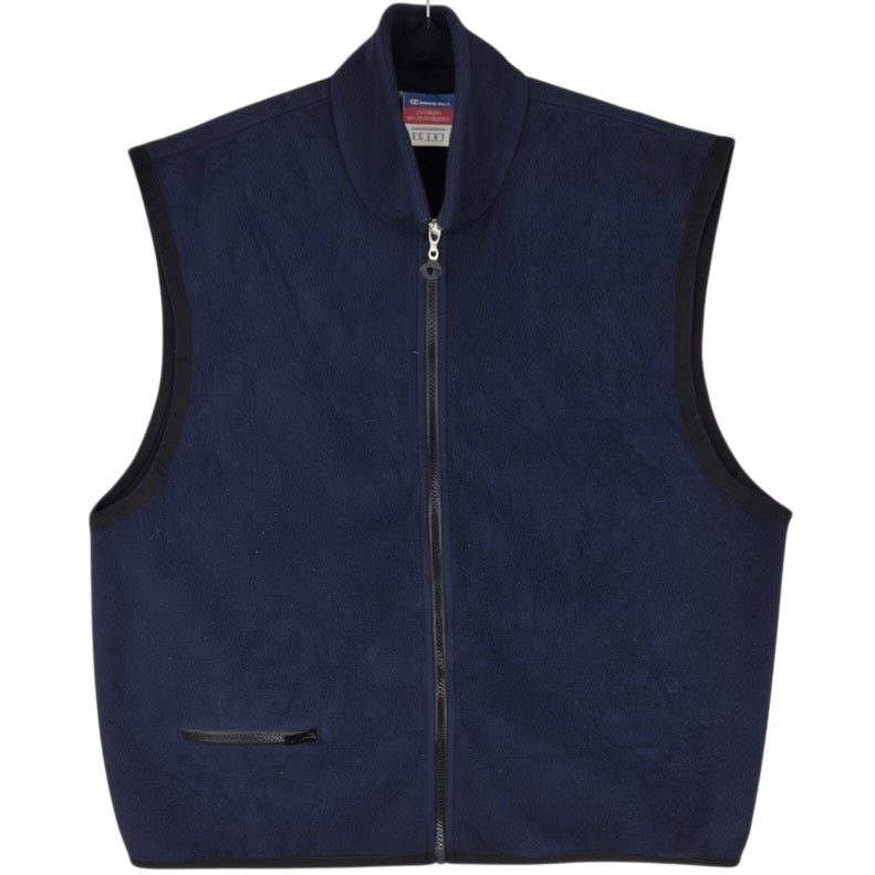 Vintage Champion Dark Blue Fleece Vest Size L