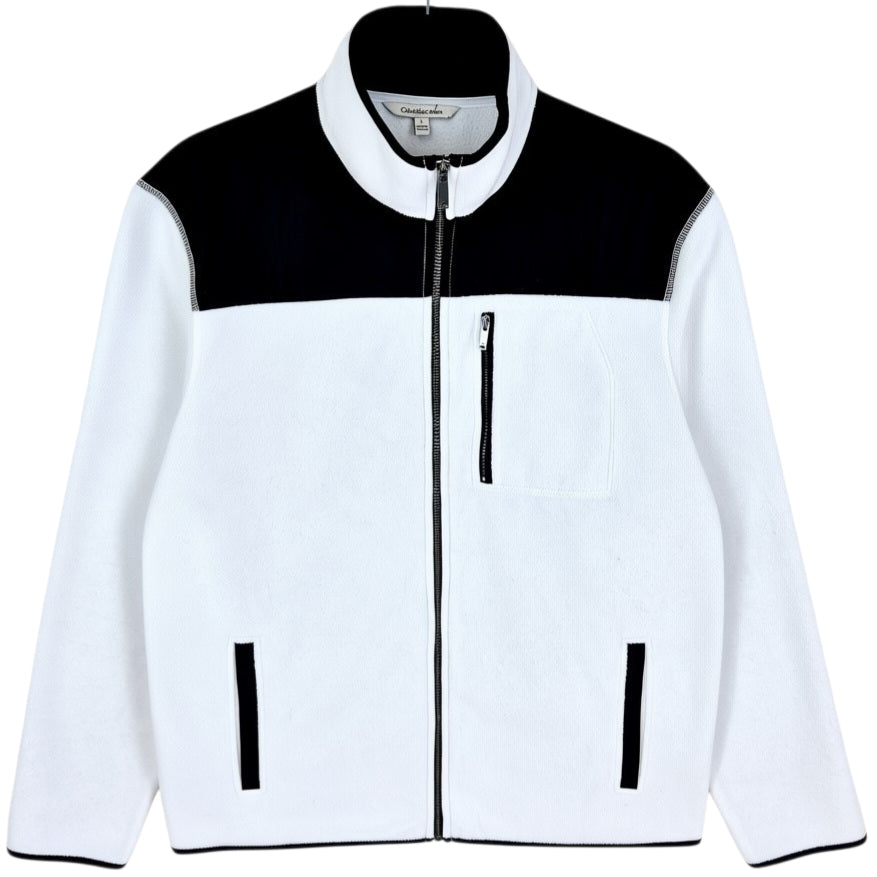 Calvin Klein White Fleece Zip Jumper Size L