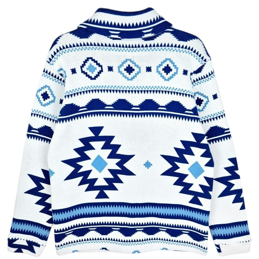Levis White & Blue Button Knit Jumper Size L