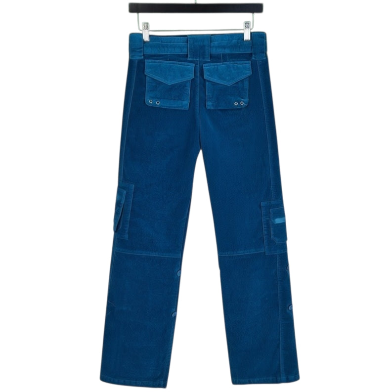 Seductions Jeans Womens Blue Straight Leg Cargo Corduroy Pants W29