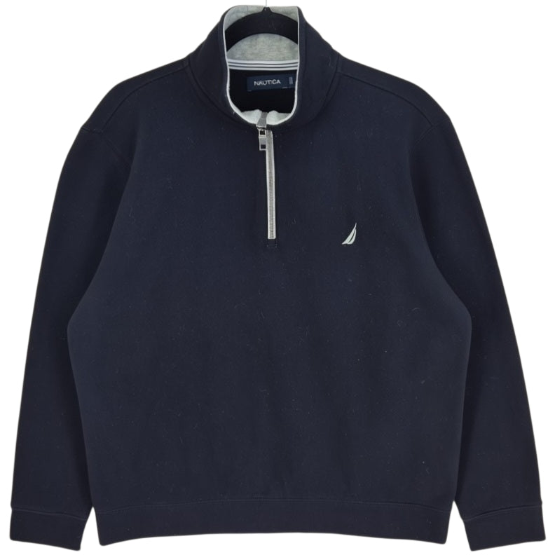 Nautica Black Quarter Zip Sweater Size L