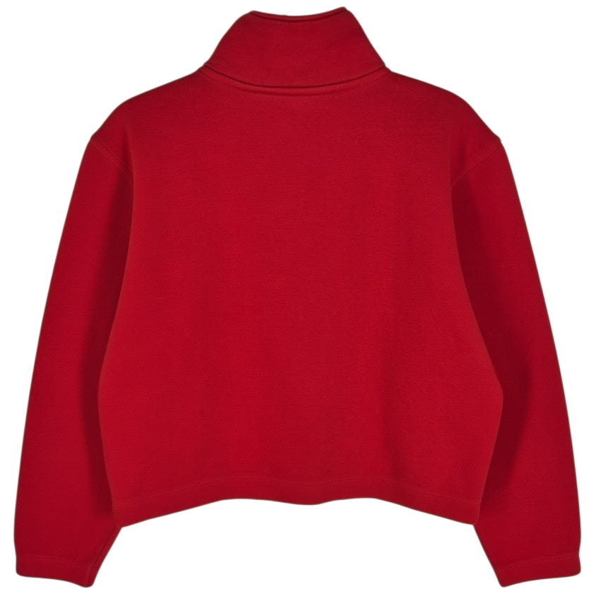 Tommy Jeans Womens Red Half Zip Crop Sweater Size L