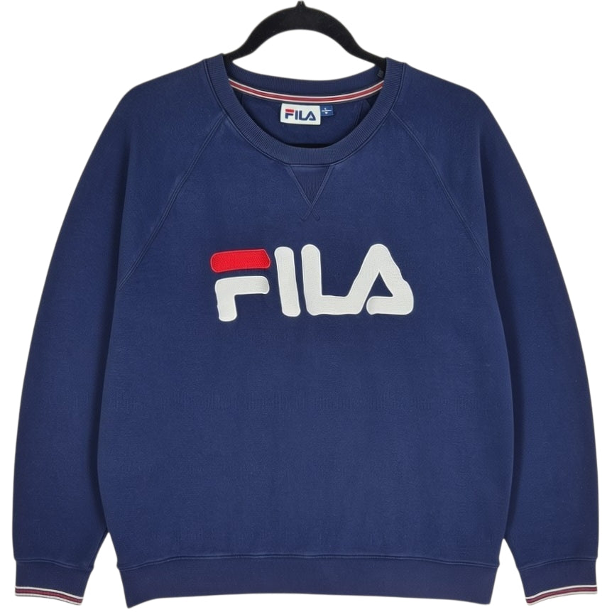 FILA Dark Blue Embroidered Crewneck Sweater Size L