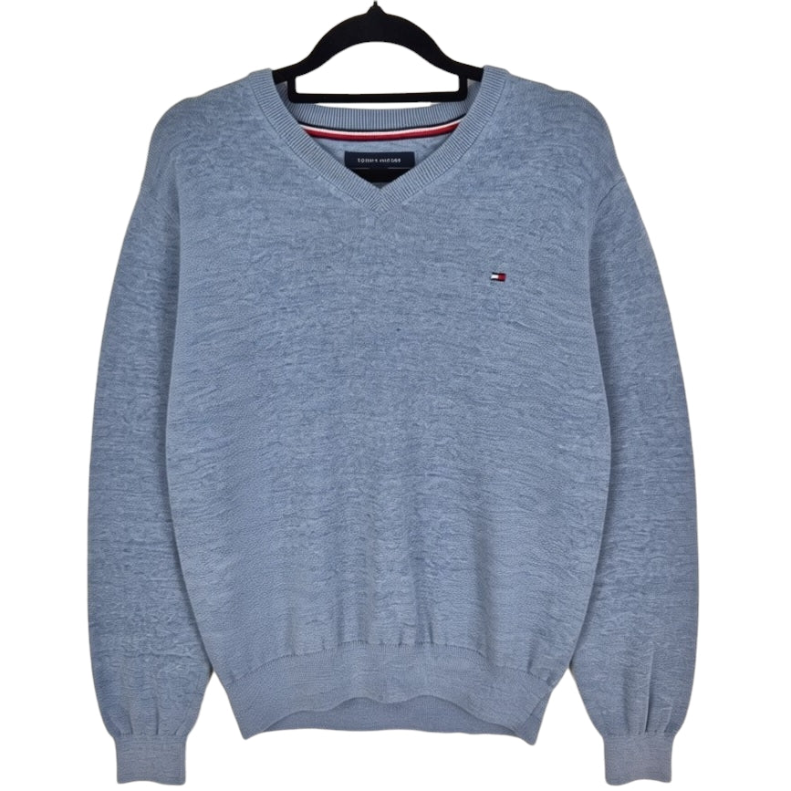 Tommy Hilfiger Light Steel Blue V Neck Knit Sweater Size S