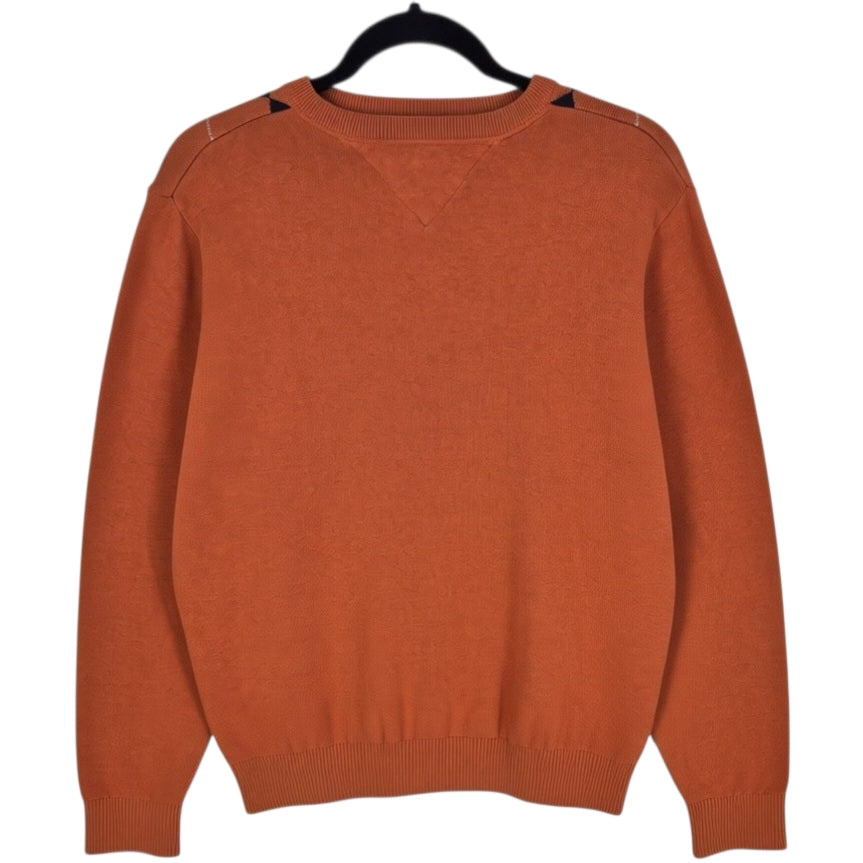 Tommy Hilfiger Orange Diamond V Neck Knit Sweater Size M