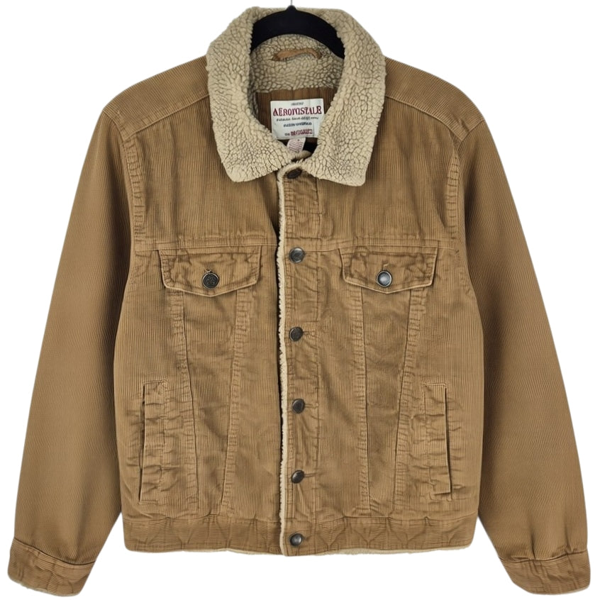 Aeropostale Brown Fleece Insulated Corduroy Jacket Size S