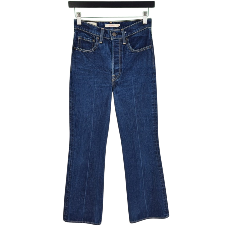 Levis Premium Jeans Womens Dark Blue Heavy Ribcage Bootcut Denim W24