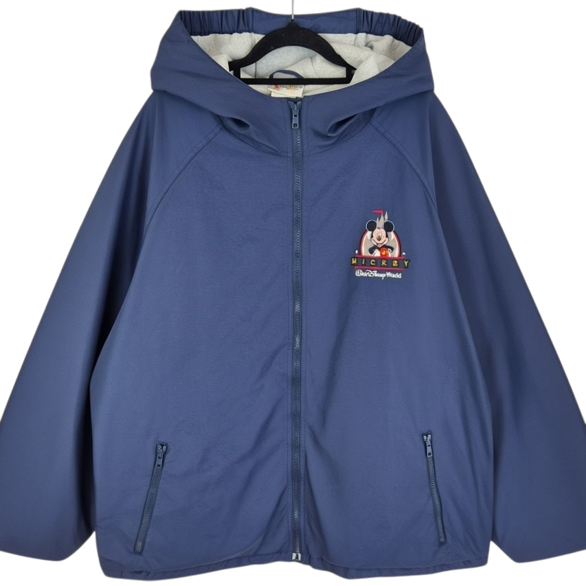 Vintage Disney Mickey Mouse Dark Blue Heavy Nylon Jacket Size 2XL