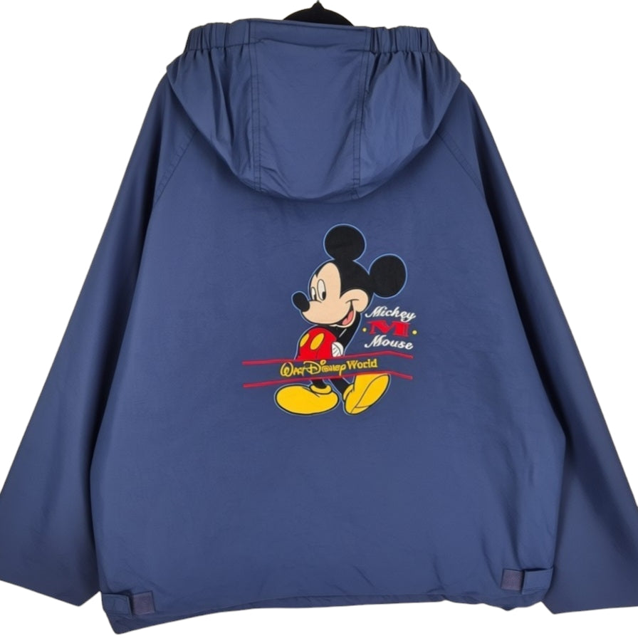 Vintage Disney Mickey Mouse Dark Blue Heavy Nylon Jacket Size 2XL
