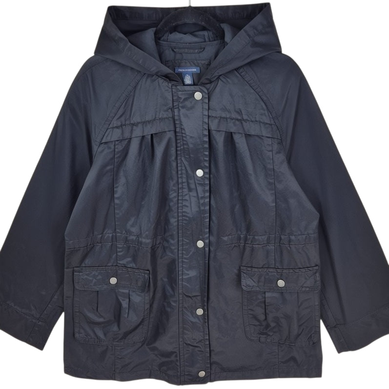 Tommy Hilfiger Womens Black Hooded Trench Shell Jacket Size XL