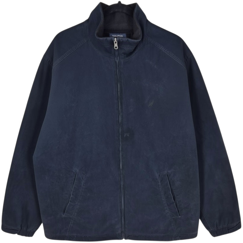 Nautica Dark Blue Fleece Insulated Heavy Jacket Size L