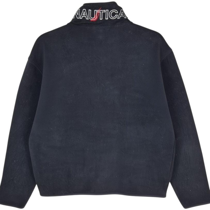 Nautica Black Quarter Zip Fleece Jumper Size M