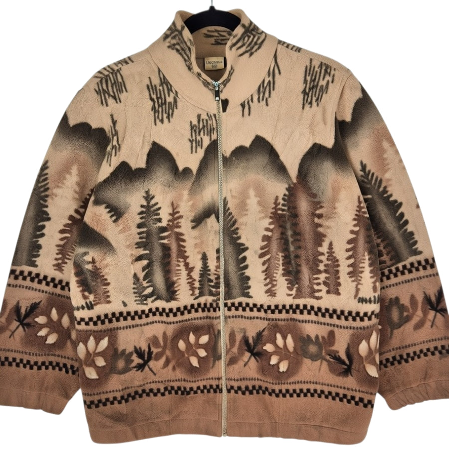 Vintage Generation 3000 90's Brown Zip Fleece Jumper Size L