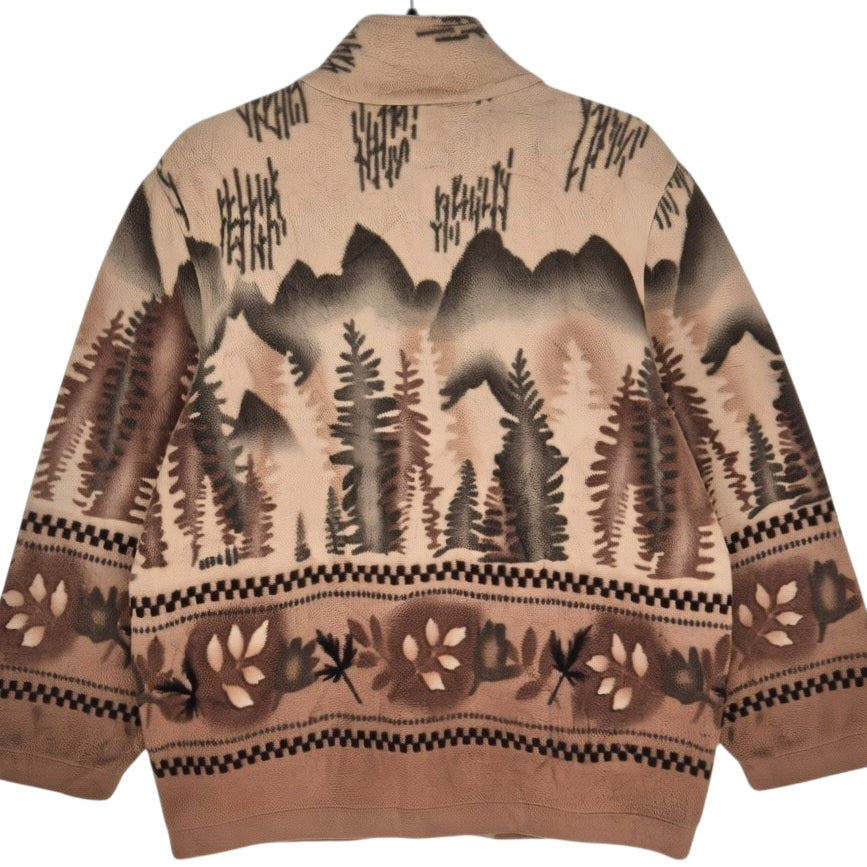 Vintage Generation 3000 90's Brown Zip Fleece Jumper Size L
