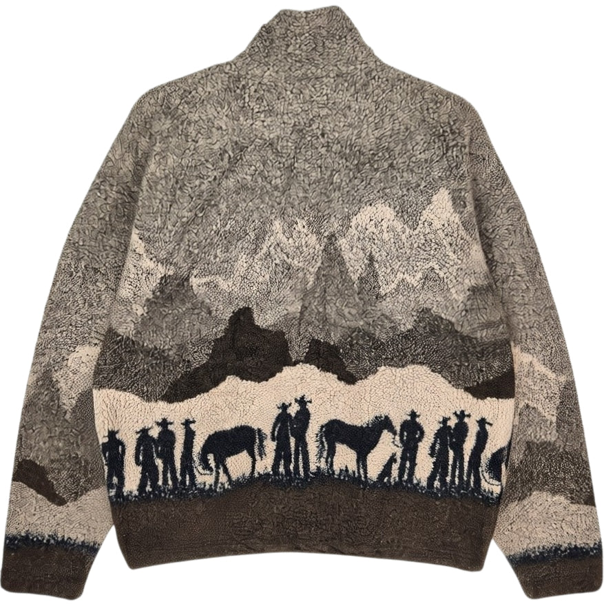 Vintage Outback Trading Co 80's Brown Fleece Jumper Size M