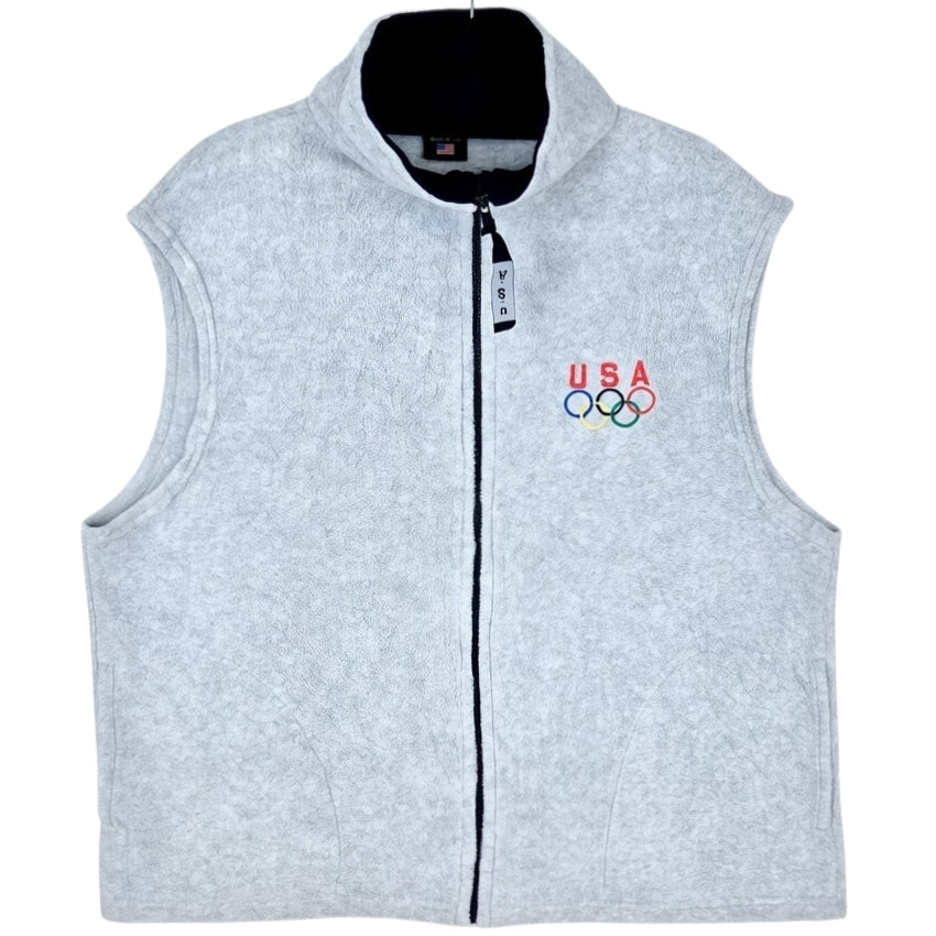 Vintage USA Olympics 80's Grey Fleece Jumper Size XL