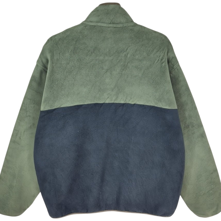 Patagonia Green Quarter Button Fleece Jumper Size L